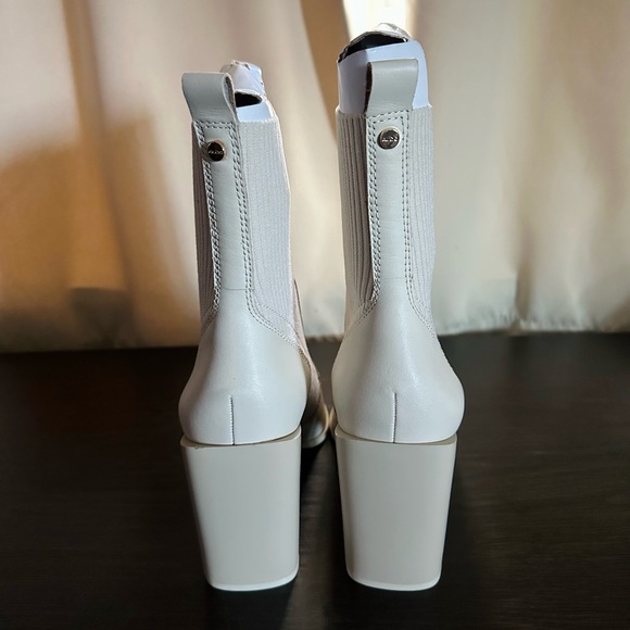 ALDO Cream Ribbed Sock Boots - Picture 3 of 5
